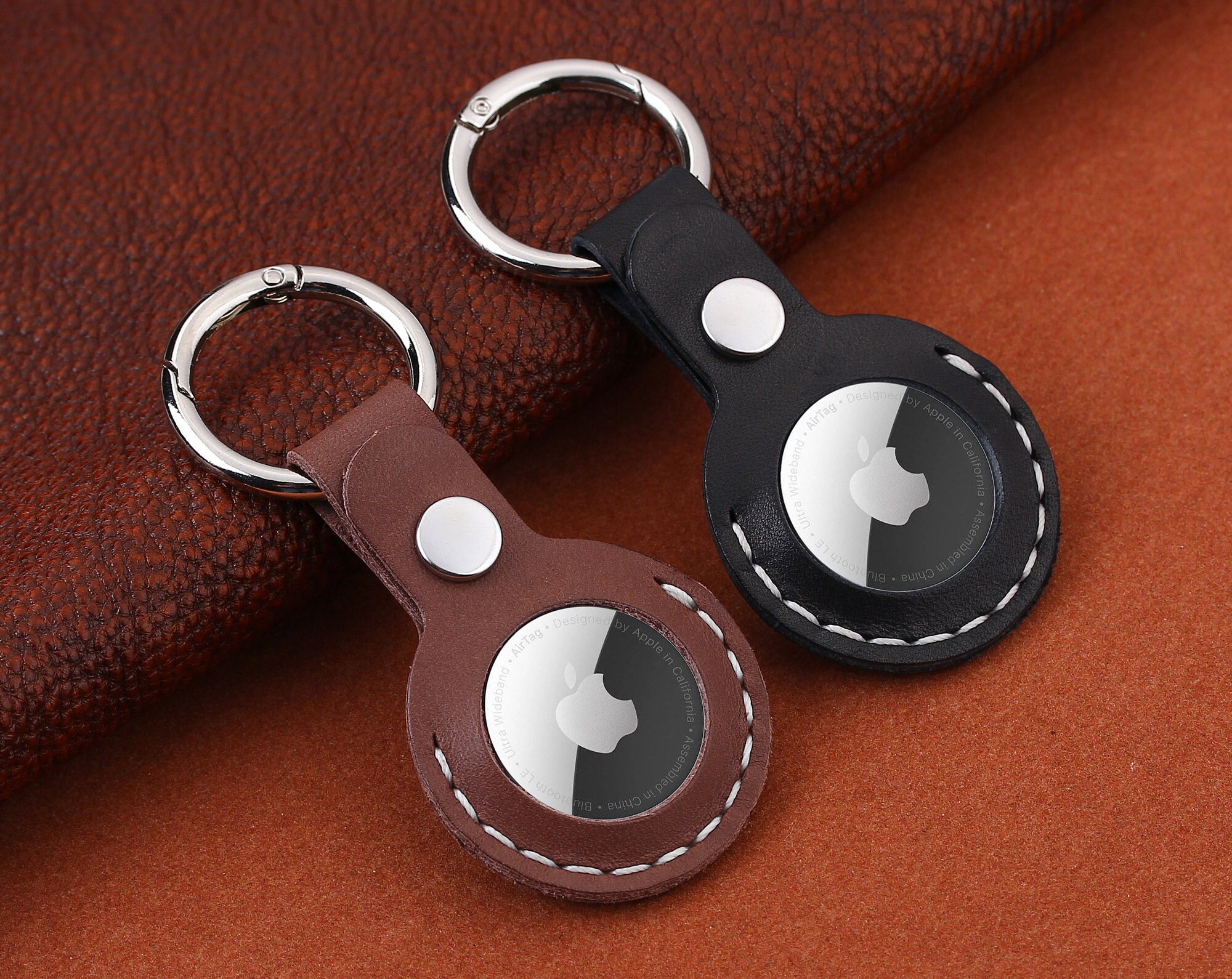 Handmade Airtag Leather Keychain Leather Airtags Key Ring Etsy Australia