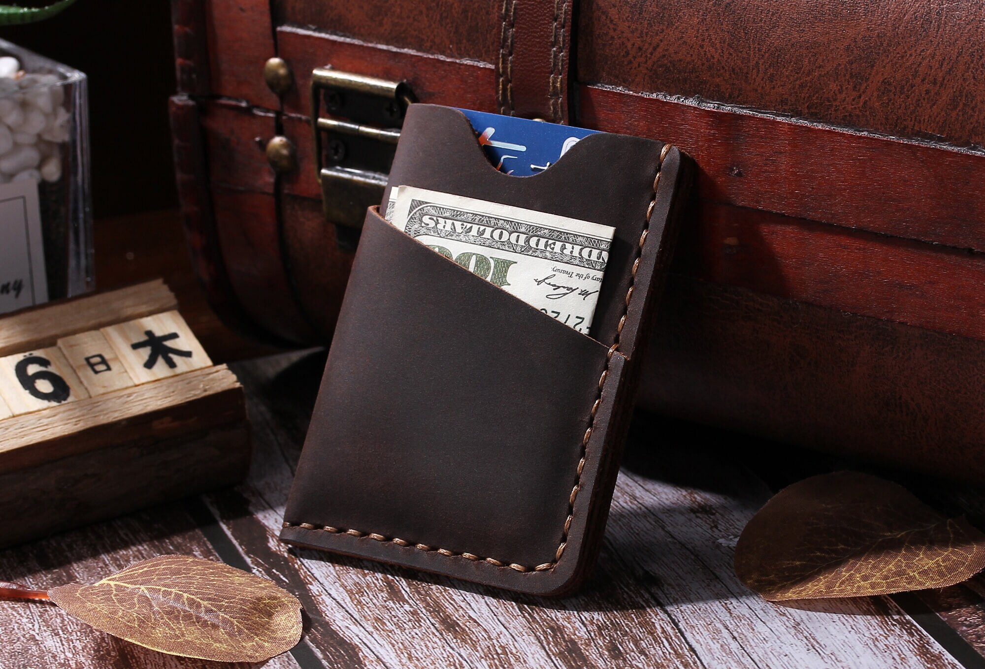 Personalized Leather Card Holder Handmade Slim Engraved Etsy Australia