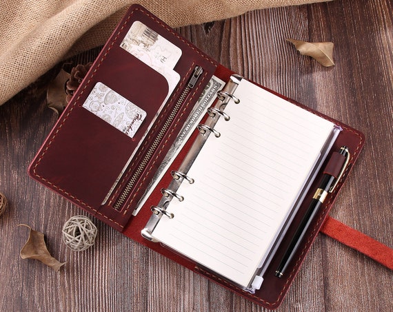 Genuine Leather A6 4 1x5 8 Diary Planner Notebook - A6 Leather Notebook Binder Genuine Leather A6 4 1x5 8 Diary Planner Notebook - A6 Leather Notebook Binder