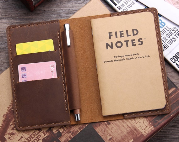 Leather Journal Cover For 3.5x5.5 Notebook - Handmade Cover For Moleskine & Pocket Notebooks