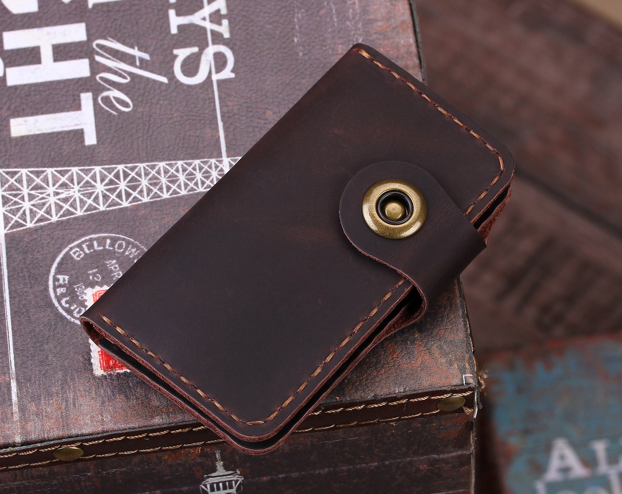 Personalized Leather Key Case, Monogram Key Holder, Leather Personalized Leather Key Case, Monogram Key Holder, Leather