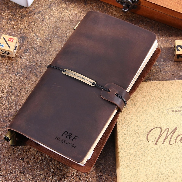 Personalized Leather Journal Notebooks - Refillable Journal Sketchbook - Writing Diary Cover - Distressed Leather Notebooks -Christmas Gift