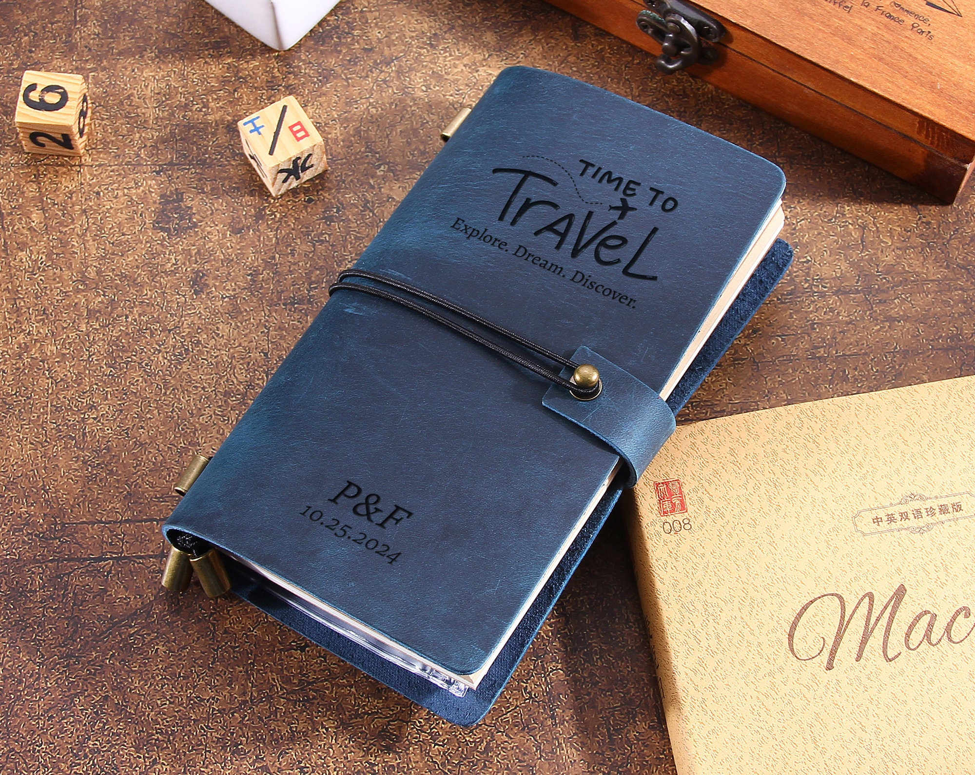 Custom Travel Journal, Travel Notebook, Personalized Leather Travel Journal Notebook, Leather Gift, Perfect Gift for Men or Women