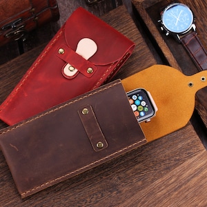 Leather Glasses Case, Handmade leather Watch Case, Eyewear Cases, Watch Travel Pouch, Watch Storage, Gift for him, Gift for her