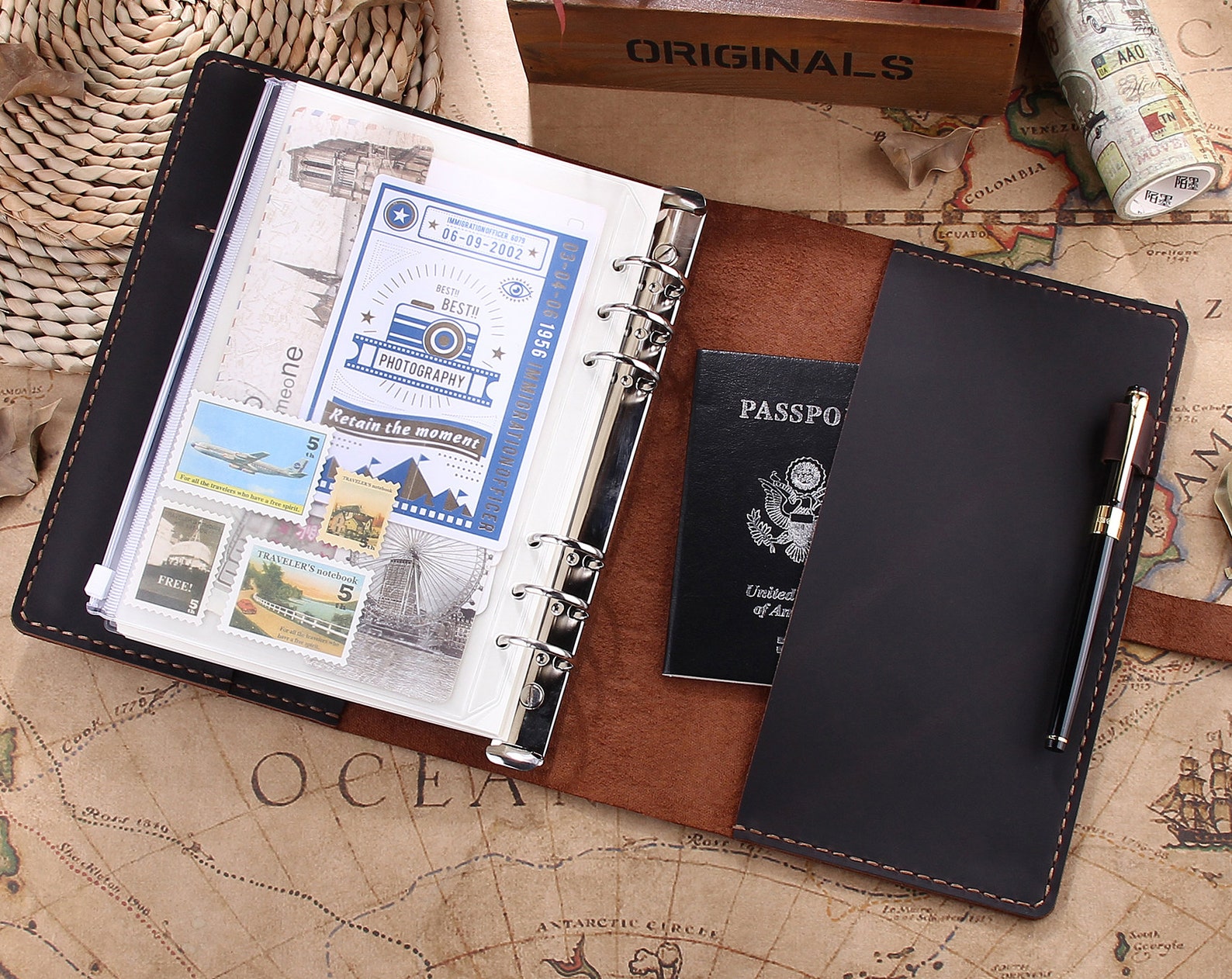 Personalized A5 Leather Ring Binder Notebook A5 Leather Etsy