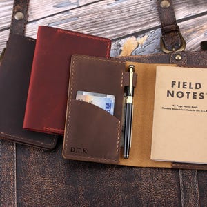 Handmade Leather Cover for 3.5&quot;x5.5&quot; Notebooks, Custom Leather Holder Fit for Pocket Size Journal Notebook, Small Leather Notebook Cover