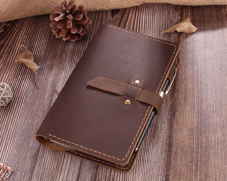 A6 planner leather cover journal personalized a6 travelers etsy