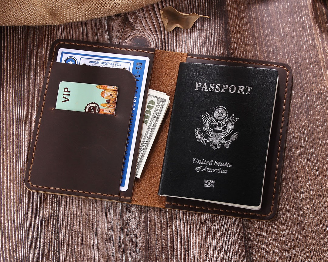 Leather Passport Holder Genuine Leather Passport Wallet - Etsy