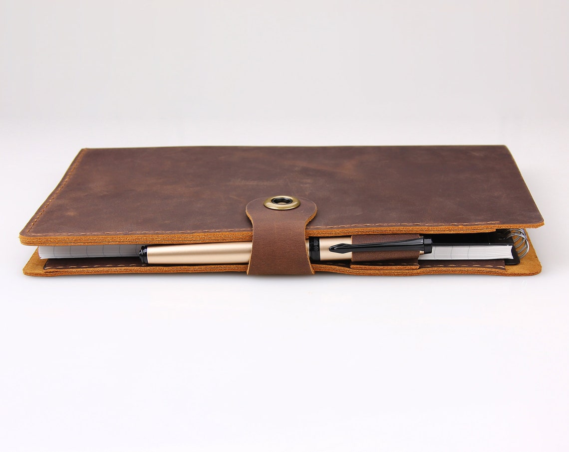 Leather Steno Pad 6x9 Holder Folio Cover Etsy