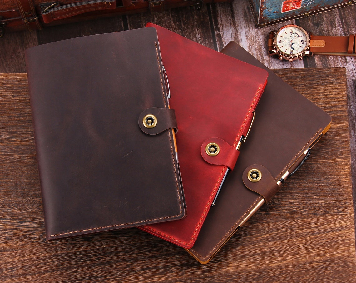 Leather Steno Pad 6x9 Holder Folio Cover Etsy
