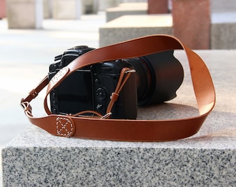Leather Camera Strap Custom Strap for Photographers DSLR Camera Holder, Travel Gift Camera Accessories Photographer Gift for men and women