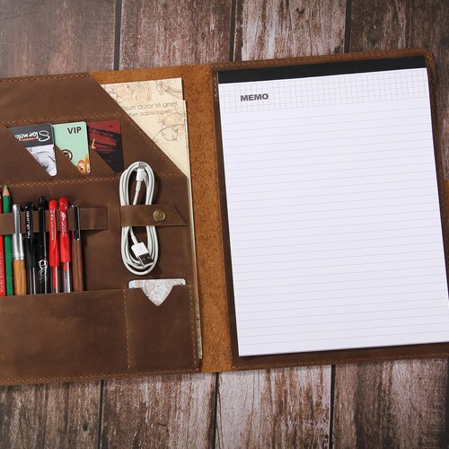 Leather Portfolio Personalized 5x8 Legal Writing Pad Etsy