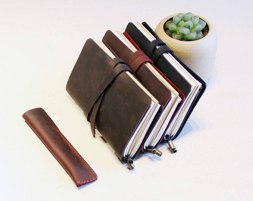 Notebook With Shoulder Strap, Travel Notebook Organizer, Crossbody Notebook  Bag, Refillable Leather Journal With Pockets 