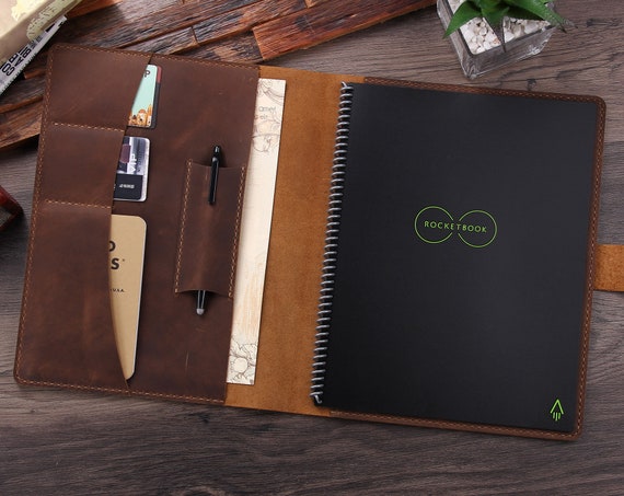 Personalized Leather Cover for Rocketbook Everlast Notebook 