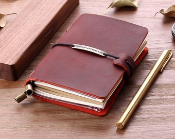 Nachfüllbares Leder Traveler's Notebook - Handcrafted Leather Journals | Standardgröße | Reisepassgröße - Vintage | Reisetagebuch | Tagebuch |