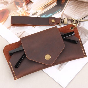 Handmade Leather Glasses Case, Sunglasses Case, Eyeglasses Holder, Custom Glasses Pouch, Hard Glasses Case, Reading Glasses Case