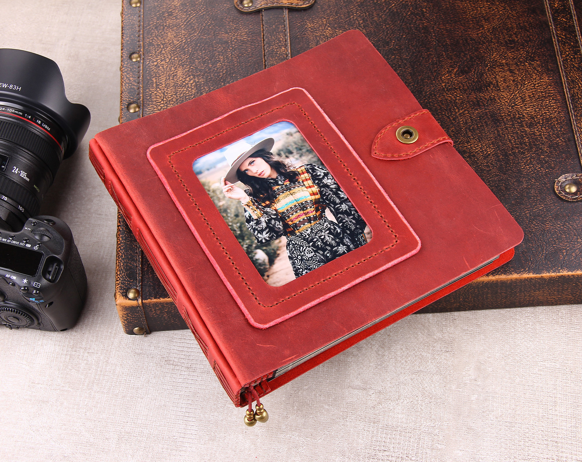 Handmade Leather Photo Album Selfadhesive 70 Pages Sticky Etsy