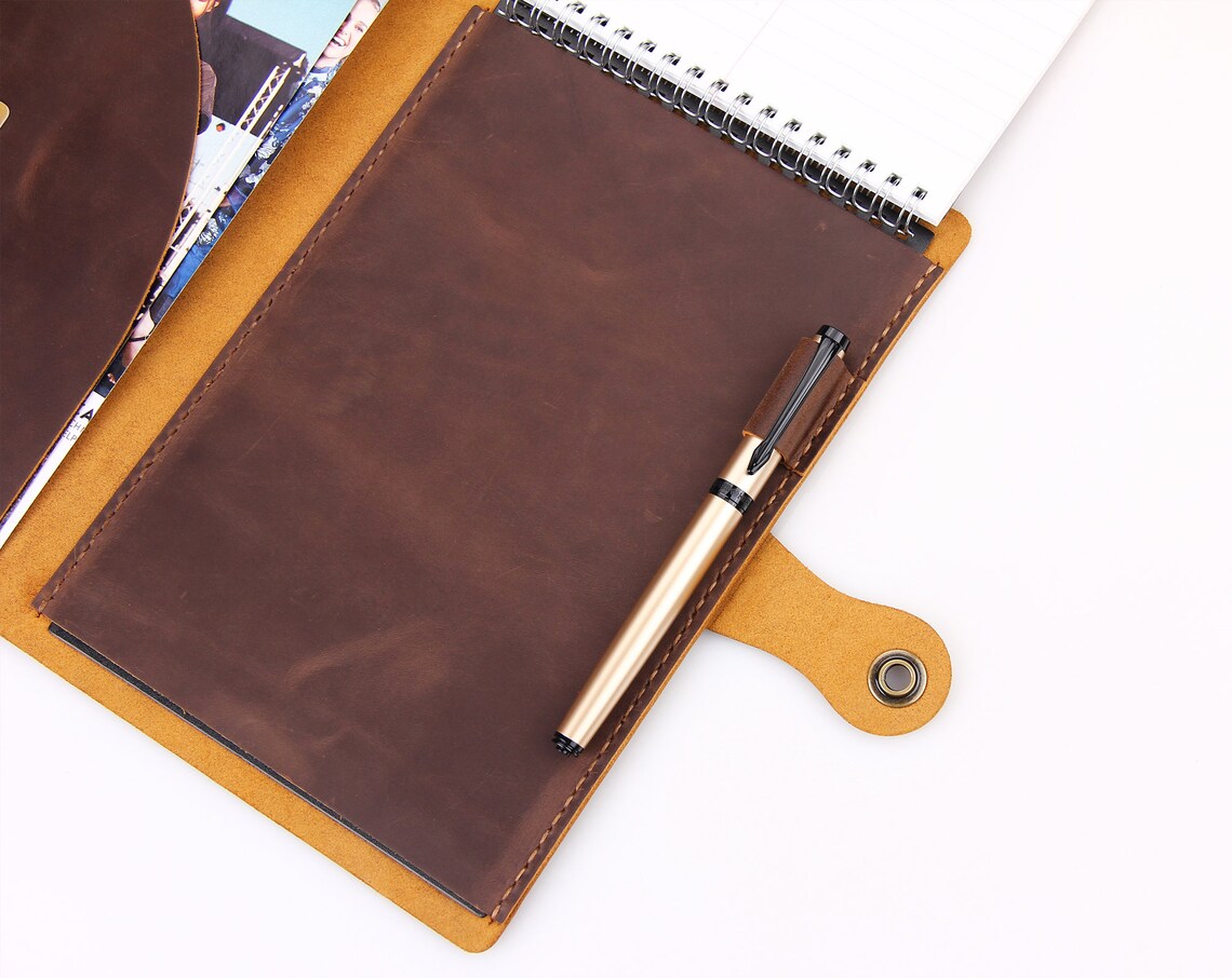 Leather Steno Pad 6x9 Holder Folio Cover Etsy