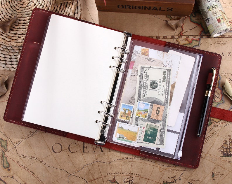 Personalized A5 Ring Binder Leather Journal Distressed Wine Etsy