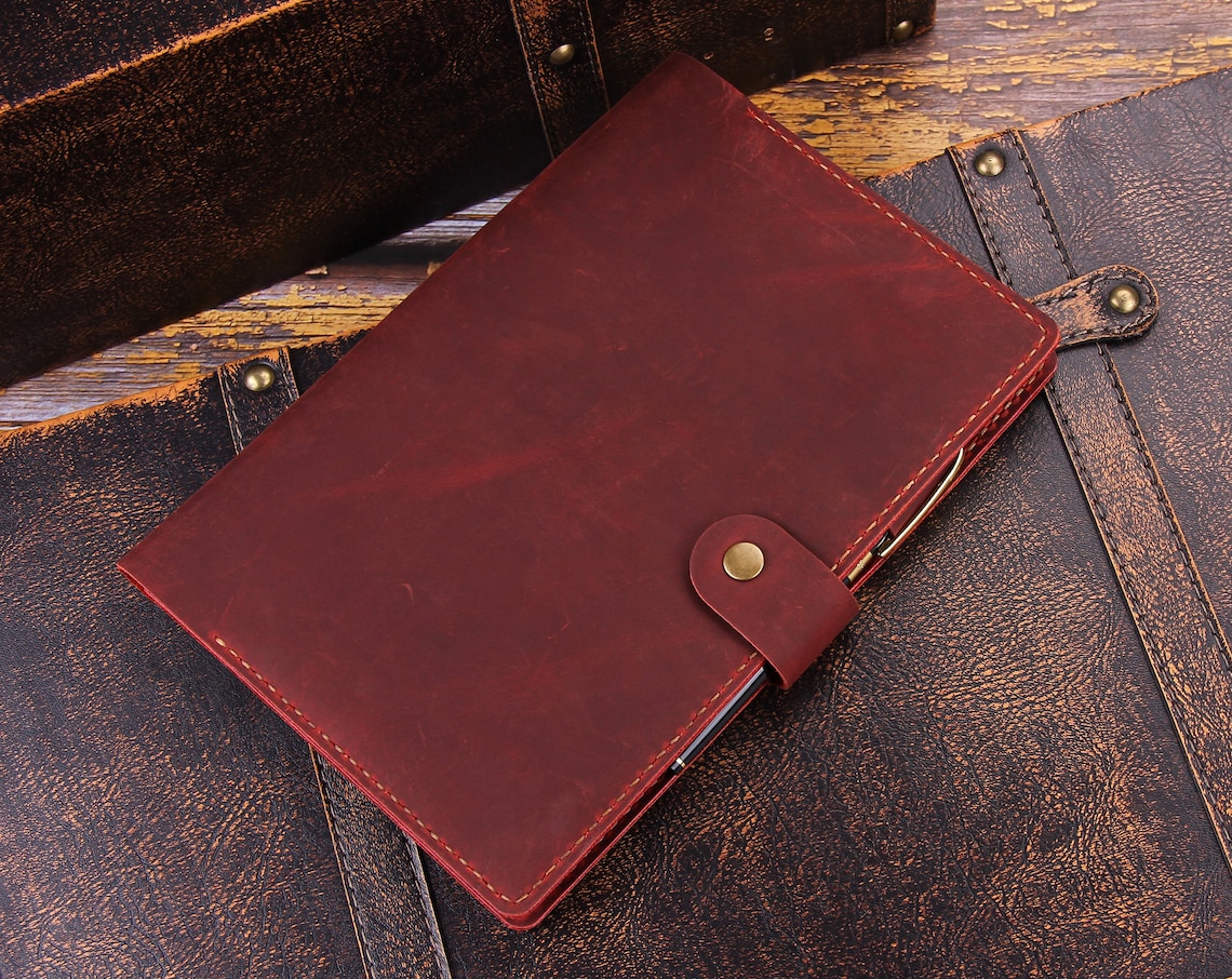 Leather 6x9 Steno Pad Cover Personalized Leather Etsy