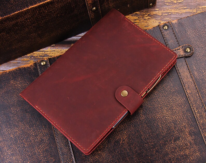 Leather 6x9 Steno Pad Cover Personalized Leather Etsy
