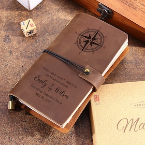 Custom Travel Journal, Travel Notebook, Personalized Leather Travel Journal Notebook, Leather Gift, Perfect Gift for Men or Women