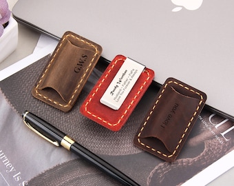 Personalized Notebook Pencil Clip Holder Journal, Handmade Leather Pen Holder Clip Travelers Covers, Books ,Journal Accessory, Writing Tools