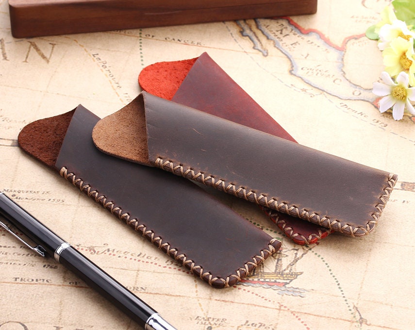 Custom Made Leather Pen Pencil Holder Handmade Leather Pen Etsy