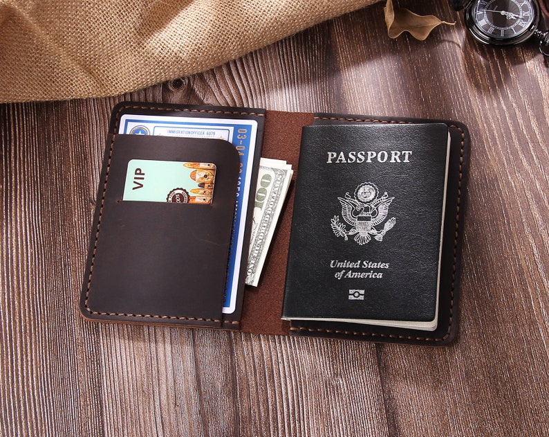 Leather Passport Holder Genuine Leather Passport Wallet Etsy