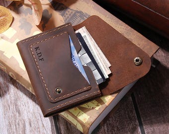 Cartera de cuero para hombre, cartera de cuero personalizada, cartera para efectivo, cartera de regalo increíble, cartera de cuero vintage, regalo de cuero hecho a mano