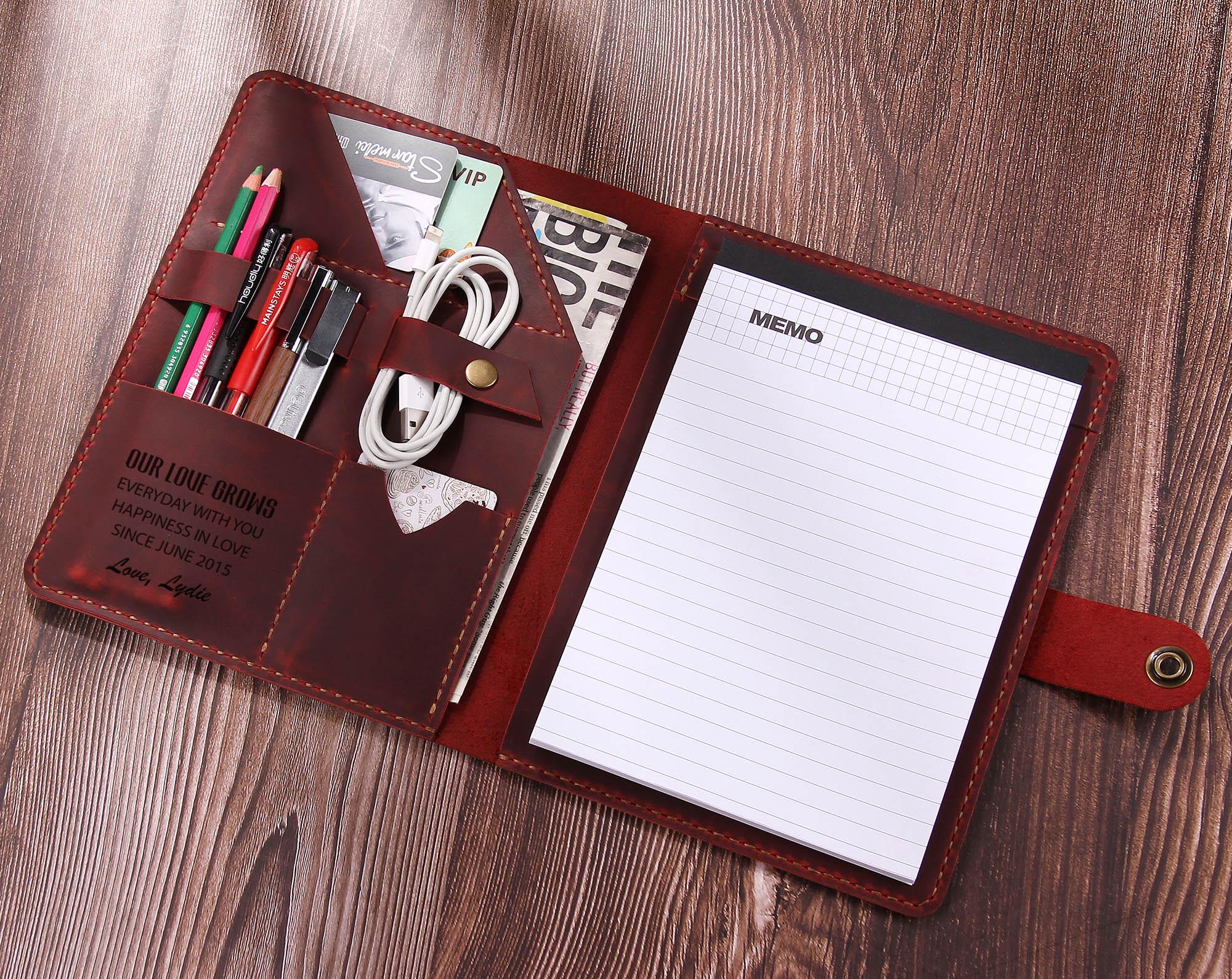 Copertina In Pelle PU Per Quaderno A5 - Con Portacarte, Portapenna E Slot Telefono, Impermeabile - Foto 13