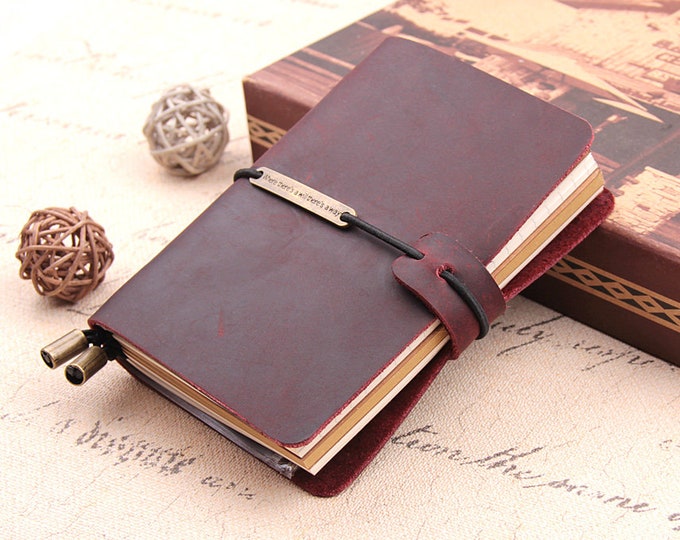 Personalized leather journal - Travel journal - Leather notebook - Vintage Leather dairy Leather Sketchbook -Refillabe Traveller's Notebook