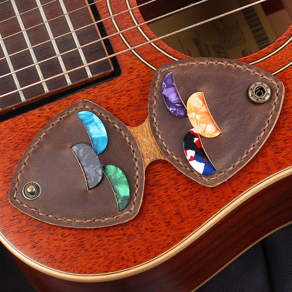 Personalized Guitar Picks Leather Holder, Custom Handmade Guitar Pick Case, Unique Gifts for Guitar Player Guitarist, Boyfriend Gift