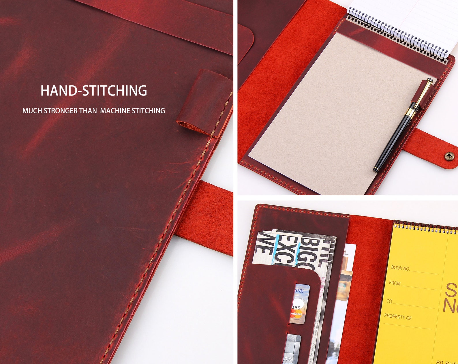 Leather 6x9 Steno Pad Cover Personalized Leather Etsy