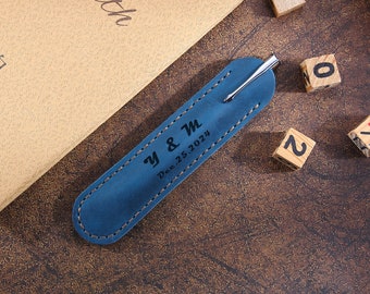 Astuccio portapenne in pelle personalizzato, astuccio portapenne personalizzato, astuccio portapenne minimalista, astuccio portapenne stilografiche, anniversario, regalo di Natale
