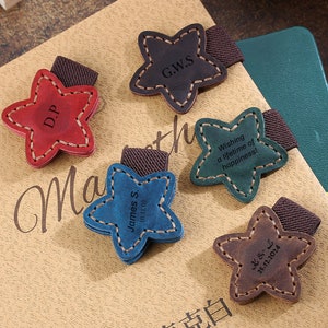 Custom Leather Magnetic Bookmarks, Personalized Engraved Name Initials Bookmark Book Marker Clips, Customized Gifts for Readers, Book Lover
