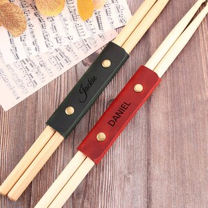 Funda para baquetas portátil personalizada, funda de cuero personalizada para baquetas, regalos únicos para bateristas, regalo para músicos, regalo para novios