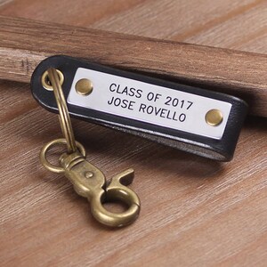Personalized Graduation Leather Keychain - Graduation Gift - Class Of 2017 Keychain - Senio Year Gift - Valentine&#39;s Day Gift