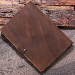 Personalized Leather Portfolio folder for Rocketbook Reusable Smart notebook, Leather Cover for Rocketbook Everlast Executive Size 6x8.8 image 4