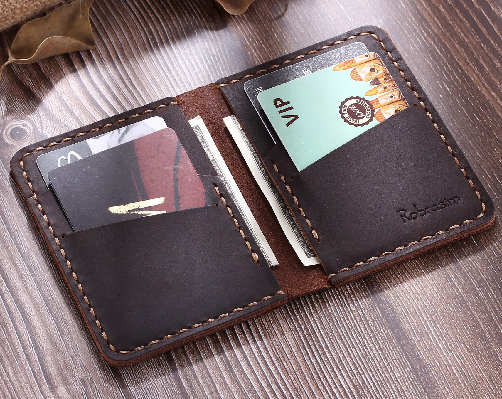 Handmade Bifold Men's Leather Wallet - Robrasim