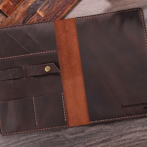 Vintage Leather Cover for 6&quot;x8.8&quot; Smart Reusable Notebook, Personalized Leather Portfolio Fit for Executive size (6&quot;x8.8&quot;) Journal Notebook