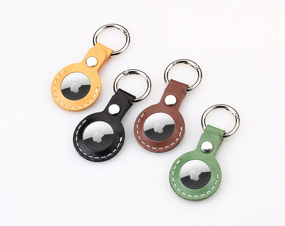 Handmade Premium Airtag Leather Keychain Leather Airtags Etsy