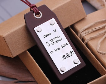 Custom Leather Luggage Tags - Anniversary Leather Luggage Tag - Our Journey Tag - Personalized Anniversary Gift - Valentine's Day Gift