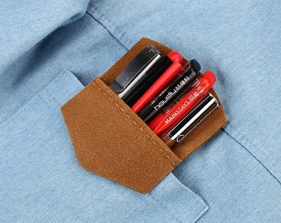 Handmade Pen Pocket Personalzied Leather Pocket Protector