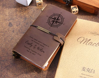 Diari in pelle personalizzati, copertine per quaderni in pelle personalizzate, taccuini da viaggio in pelle ricaricabili, taccuini con mappe del mondo fatti a mano