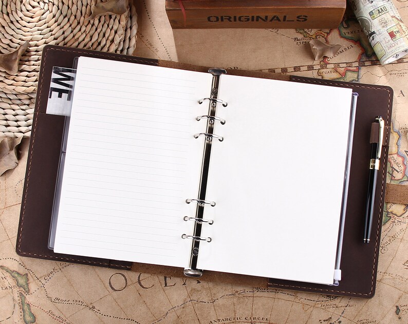 Personalized A5 Leather Organizer Agenda Custom Travel Etsy