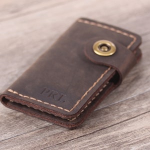 Personalized Leather key case, leather key holder, handmade leather key wallet, key chain Convenient key holder Leather key pouch keychain image 4