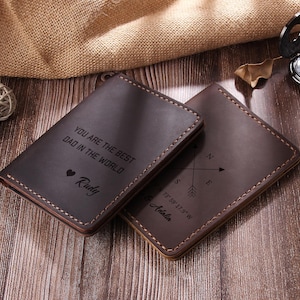 Personalized Leather Passport Wallet, Handmade Leather Travel Wallet, Vintage Passport Case, Leather Passport Holder, Father’s Day Gift