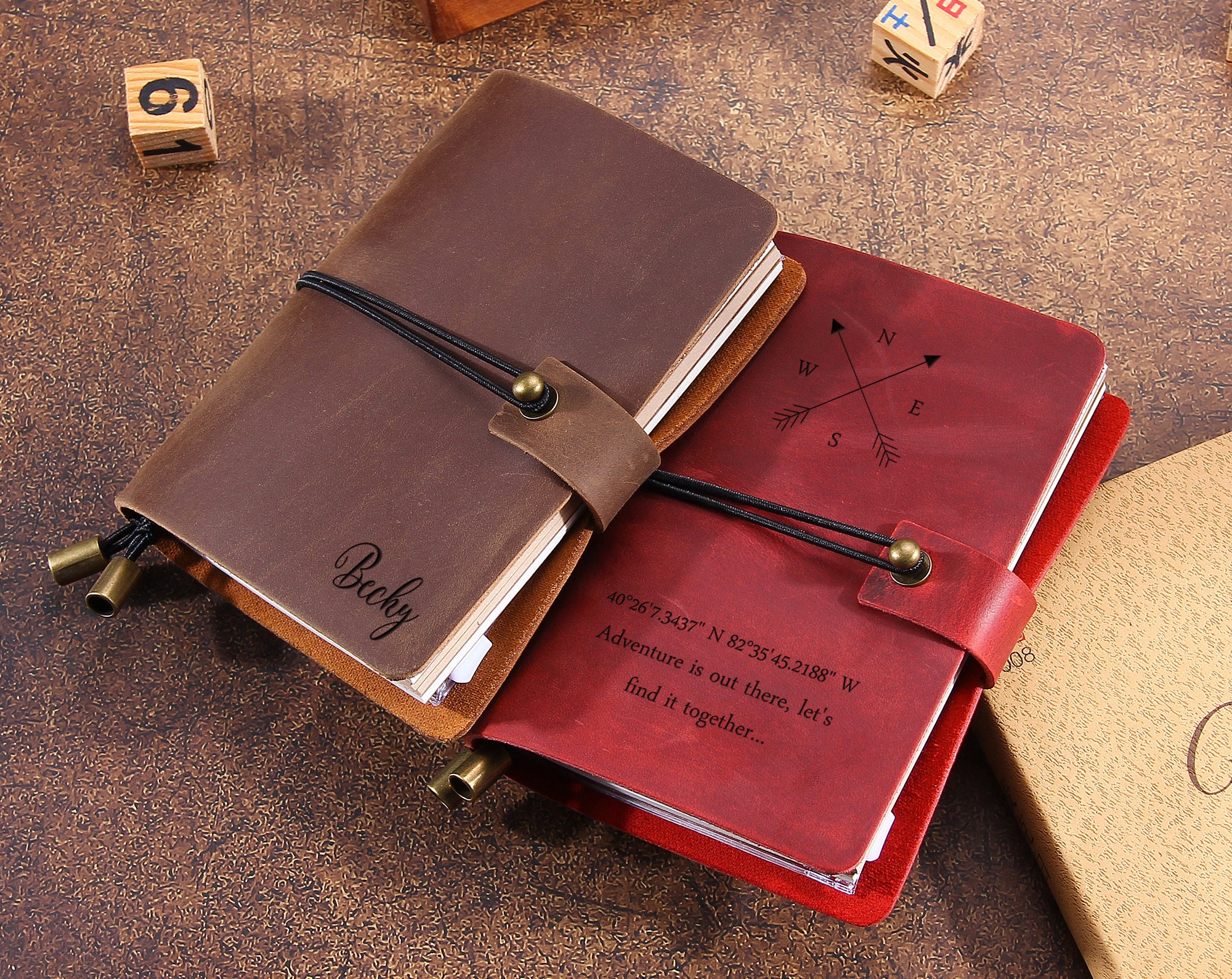 Personalized Leather Journal Notebook - Journal sketchbook - Refillable Leather Journal - Custom Journal-Valentine&#39;s Day Gift