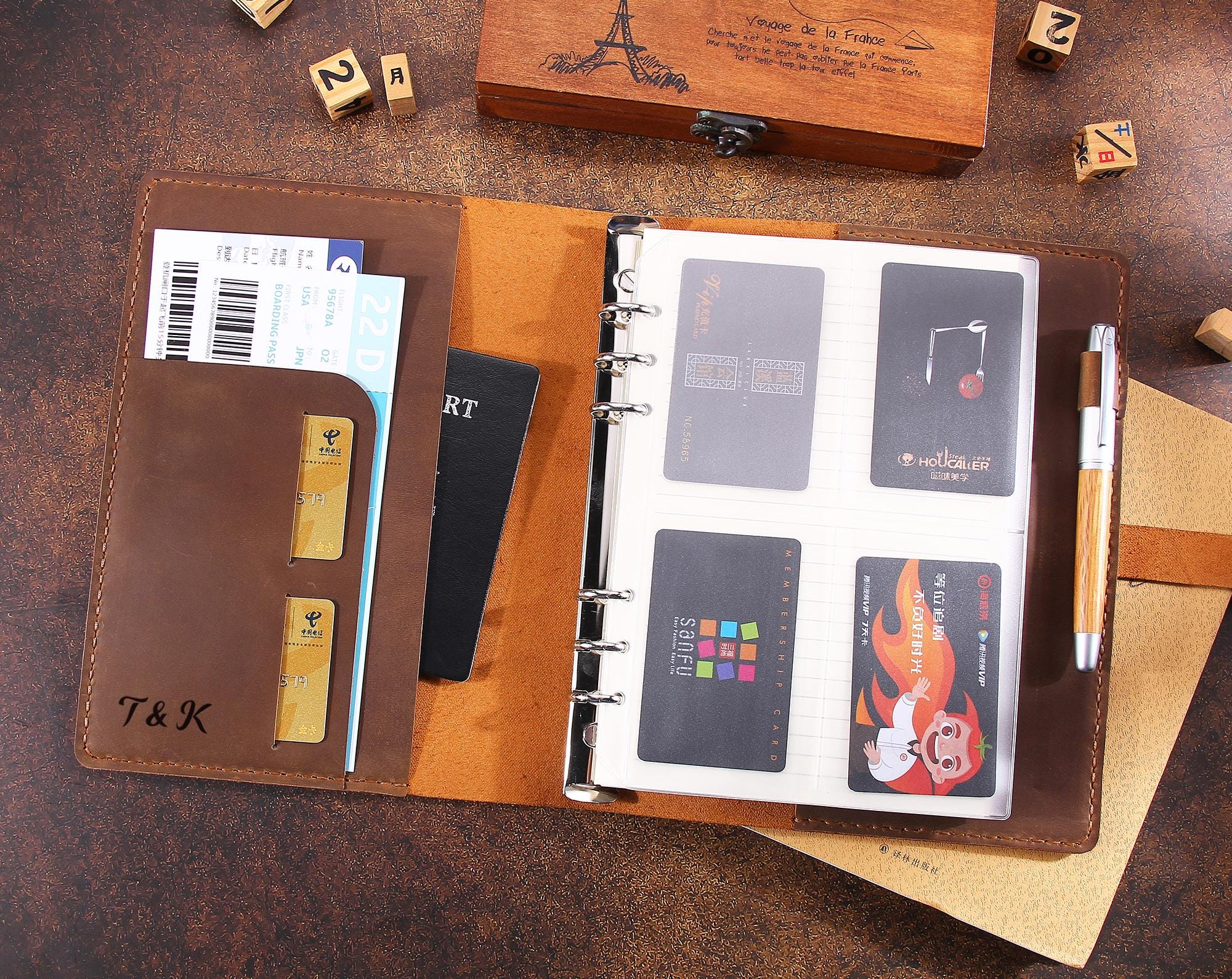 Quaderno In Pelle Mappa Del Mondo - Diario Di Viaggio A5, Taccuino Fatto A Mano, 21x15 Cm - Foto 9